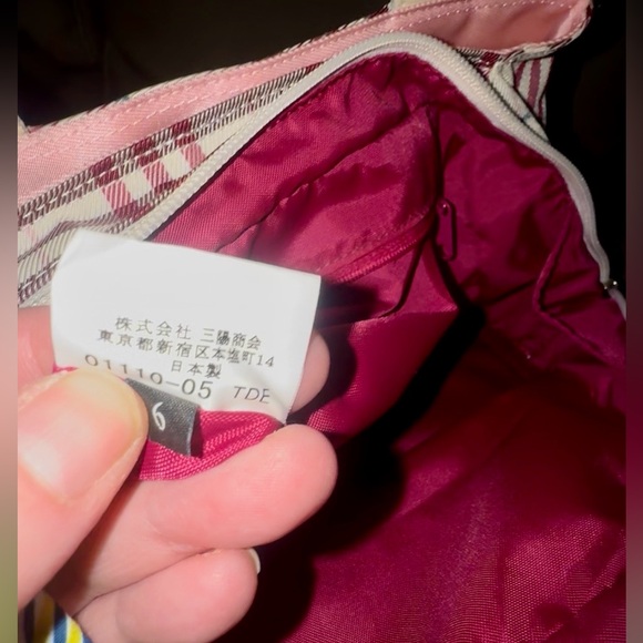 LAST DAY ‼️ EUC Rare Burberry Blue Label Pink & White Novacheck Canvas Tote Bag - Picture 8 of 17